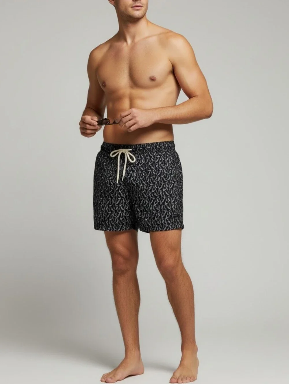 NWT Goodthreads Patterned Shorts with Drawstring Mens XS Black Outdoor Sporty